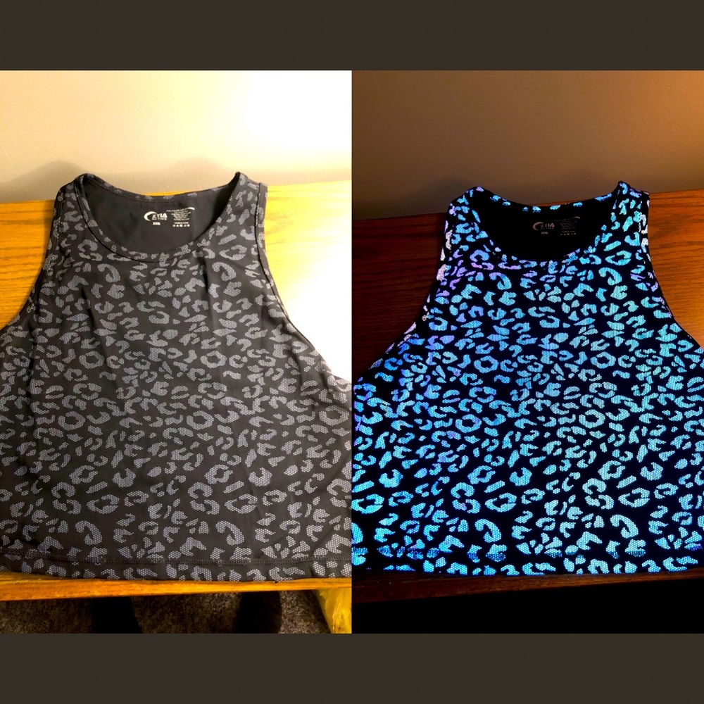 Zyia Black Leopard Reflective Hi-Neck Stronger Tank
